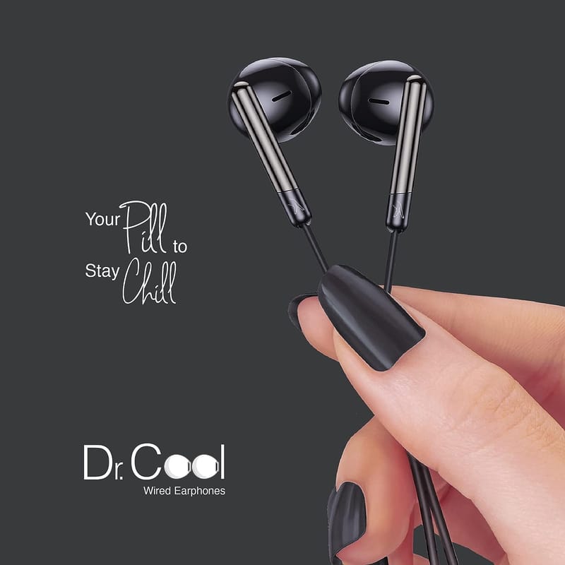 FINGERS Dr. Cool Wired Earphones (Ear-Shaped Dual Tone Earbuds | Golden L Pin Connector)