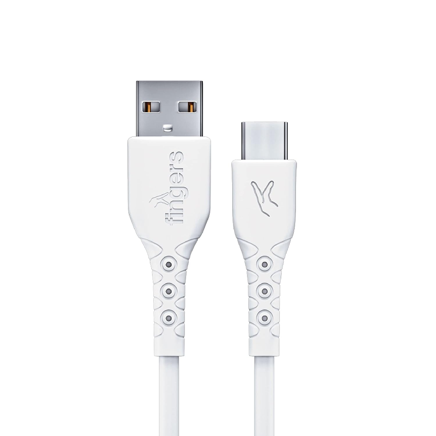 FINGERS FMC-TypeC-01 Mobile Cable with Fast Charging (up to 3.0 A) and Data Transfer - White