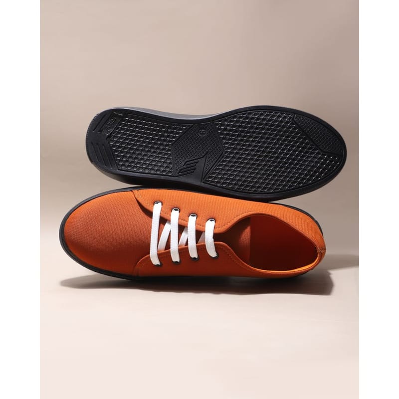 Hippyness Orange Solid Casual Sneaker for Men