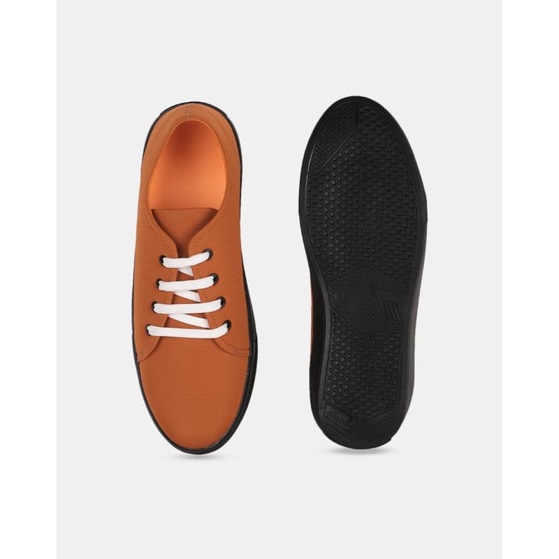 Hippyness Orange Solid Casual Sneaker for Men