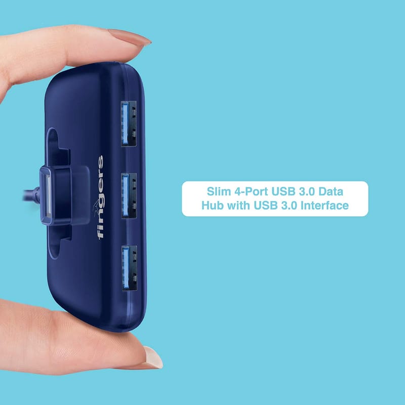 FINGERS Fast T3.0 4 Port USB Hub (Blue)