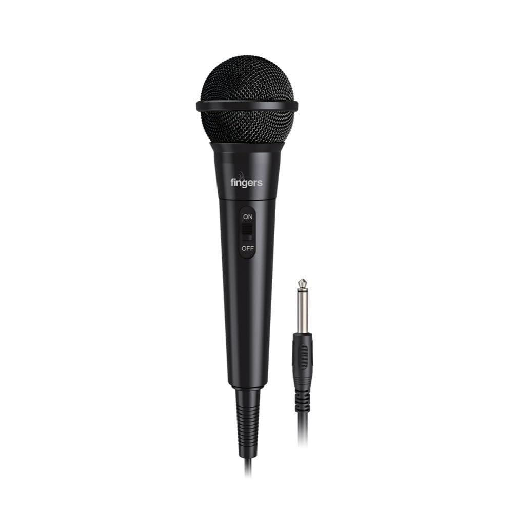 FINGERS Mic-W5 Wired Microphone (with 6.35 mm pin Connector, Ultra-Quiet On-Off Switch, Durable Construction, Ideal for Live Performances - Indoors & Outdoors)