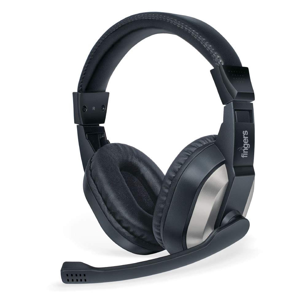 FINGERS F10 Wired On Ear Headphone with Mic, Black + Slate Grey