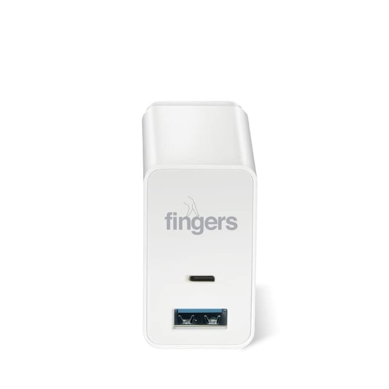 FINGERS PA-Fast-C 18 W Power Mobile Adapter with Dual USB Ports BIS Certified - White