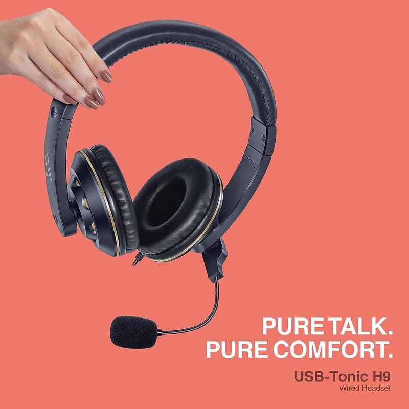 FINGERS USB-Tonic H9 Wired On-Ear Headset with Adjustable Mic