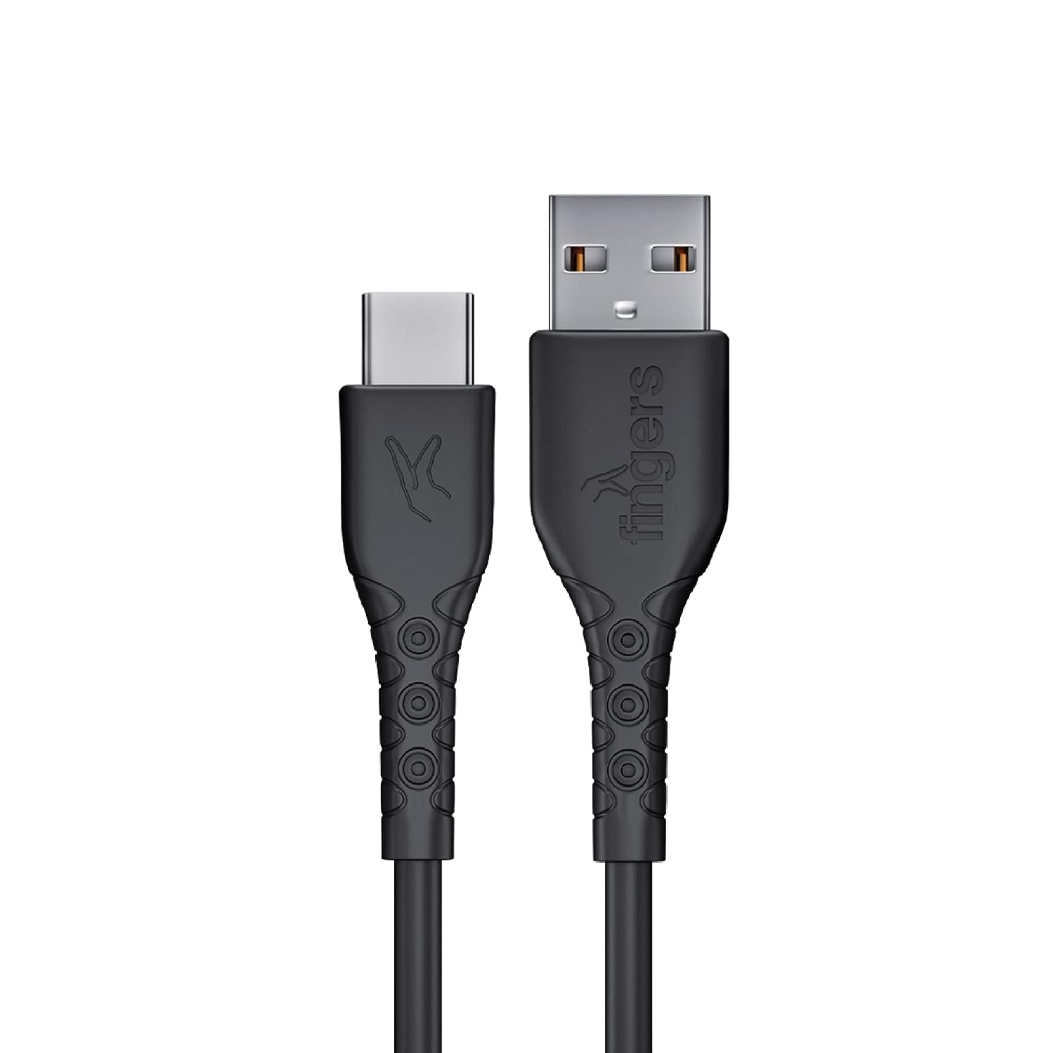 FINGERS FMC-TypeC-01 Mobile Cable with Fast Charging (up to 3.0 A) and Data Transfer - Black