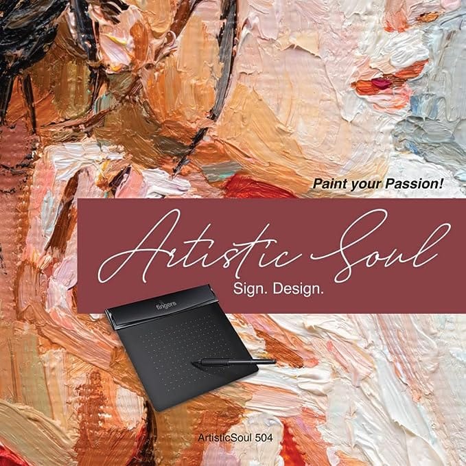 FINGERS ArtisticSoul 504 Digital Drawing Graphics Pen Tablet, Black