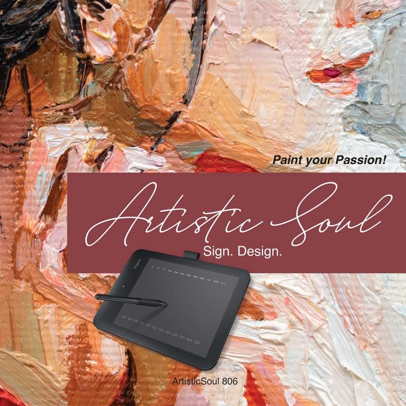 FINGERS ArtisticSoul 806 Digital Drawing Graphics Pen Tablet, Black