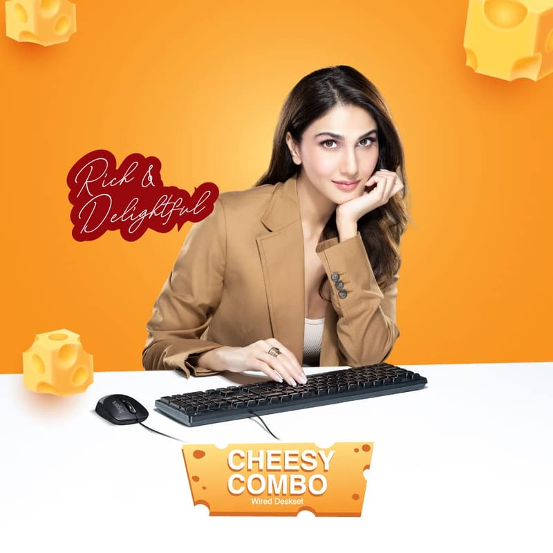 FINGERS Cheesy Combo Wired Keyboard and Mouse Set