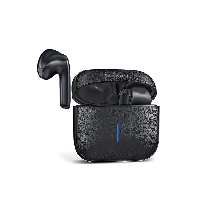 FINGERS Go-Posh Truly Wireless in Ear Earbuds [25 Hours Total Playback, Built-in Mic with SNC  (Surround Noise Cancellation) Technology, Voice Assistant, Touch Controls] (Luxe Black)