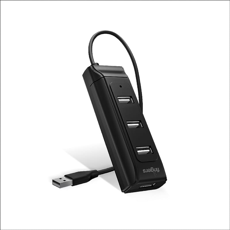 FINGERS ProConnect USB Dock (High-Speed Data Transfer of 480 Mbps, 4 USB 2.0 Ports, Powerful Type-C Port for Input Power, Plug-n-Play, Versatile Compatibility)