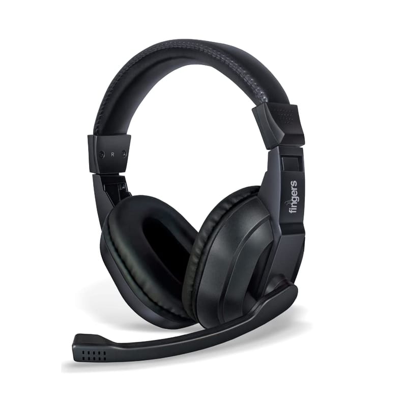 FINGERS S10 Wired On Ear Headphones with Adjustable Mic (Black)