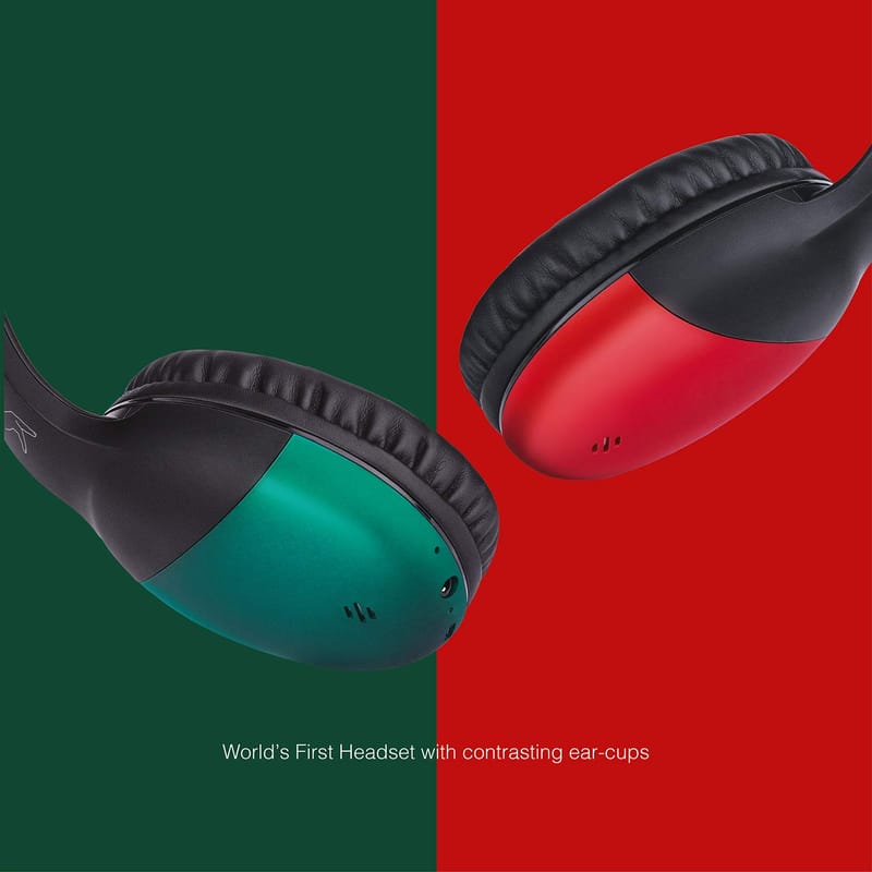 FINGERS Sugar-n-Spice Pro Wireless Bluetooth On Ear Headset with Mic (Ruby Red - Emerald Green)