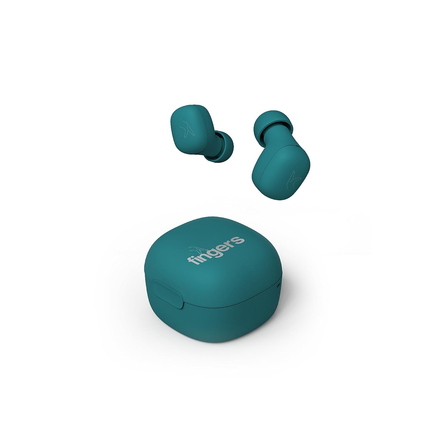 FINGERS SizeZero Pods2 World's Tiniest TWS Earbuds with 15-Hour Total Playtime, Quick Charge of 10 mins for 2-Hour Playtime, Built-in Mic with SNC  Technology for Clear Calls (Teal)