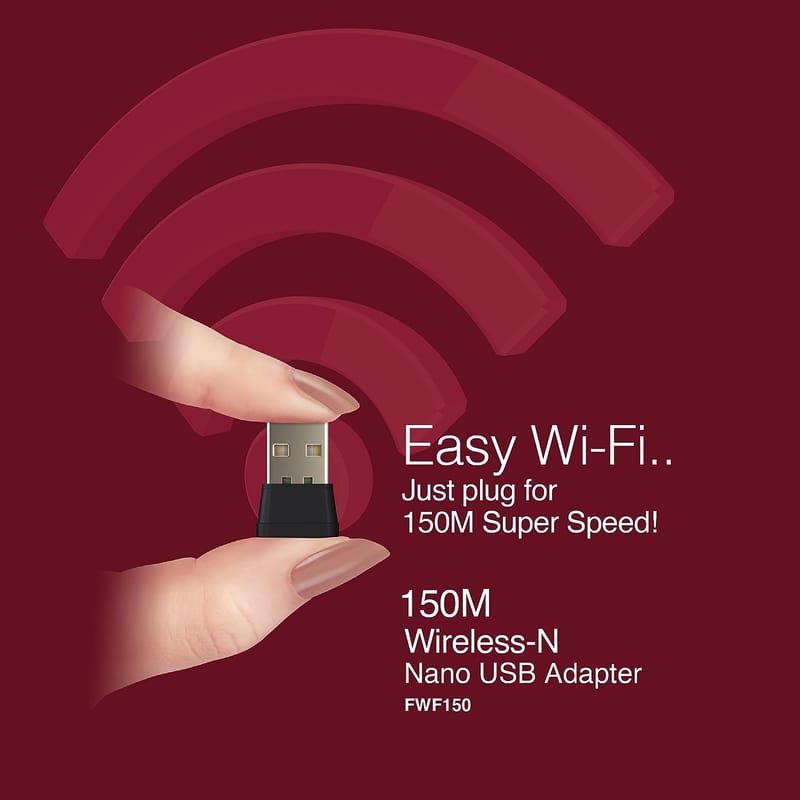 FINGERS FWF150 Wi-Fi USB Adapter (Nano-Sized | High Speed and Wi-Fi Compatible with Windows, Linux, and Mac | Speed up to 150 Mbps)