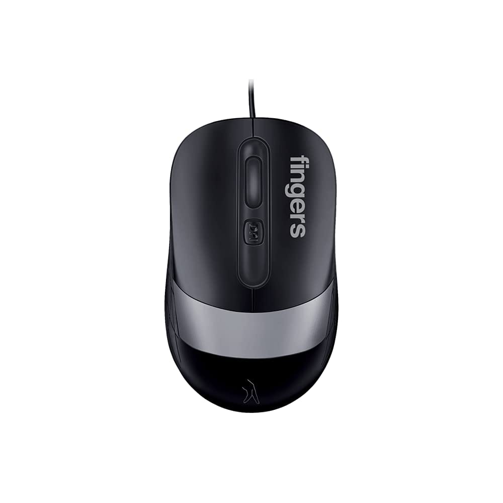 FINGERS SuperHit Wired Mouse with Advance Optical Technology (Lightweight | Trendy Dual-Tone Design | Works Well with Windows , Mac, Linux)