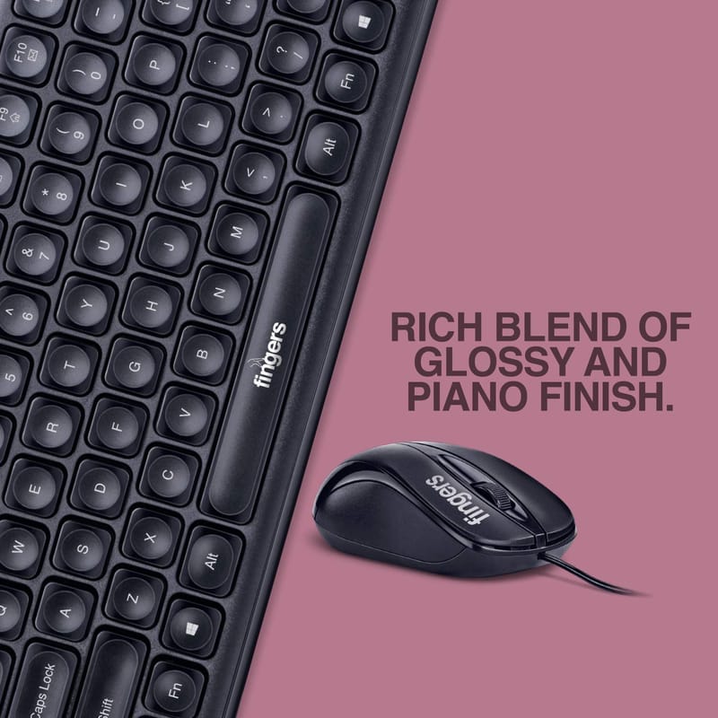 FINGERS Velvet C4 Wired Slim Keyboard and Mouse Set