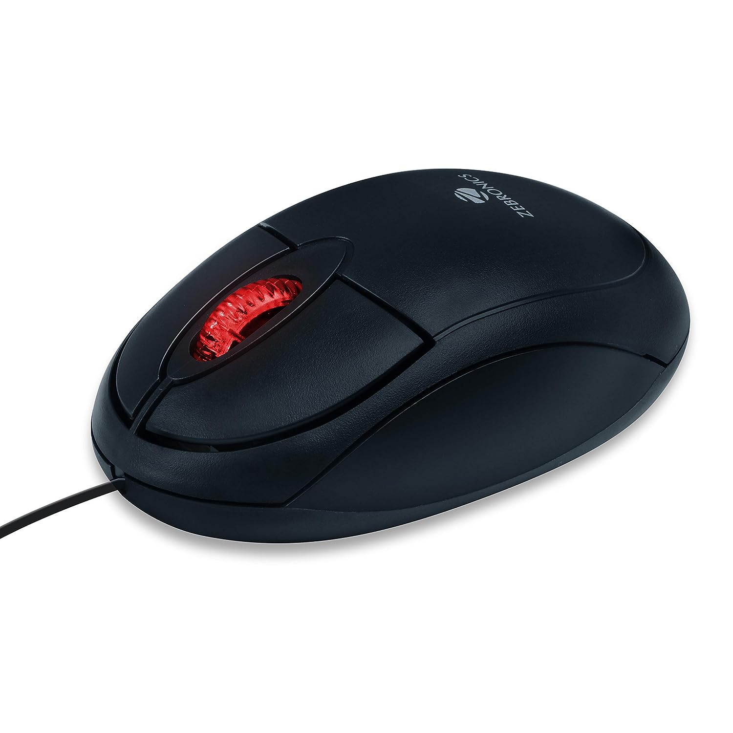 ZEBRONICS Zeb-Rise Wired USB Optical Mouse with 3 Buttons (Black)