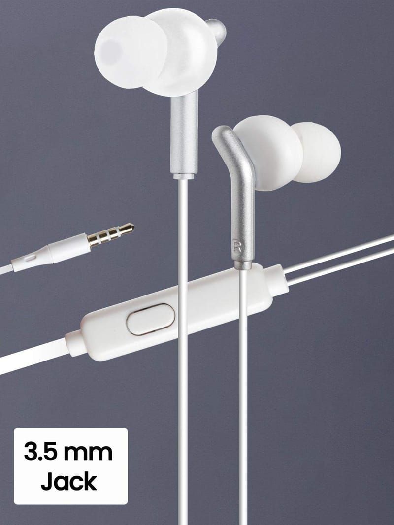 ZEBRONICS Zeb-Bro Wired Earphone (White)