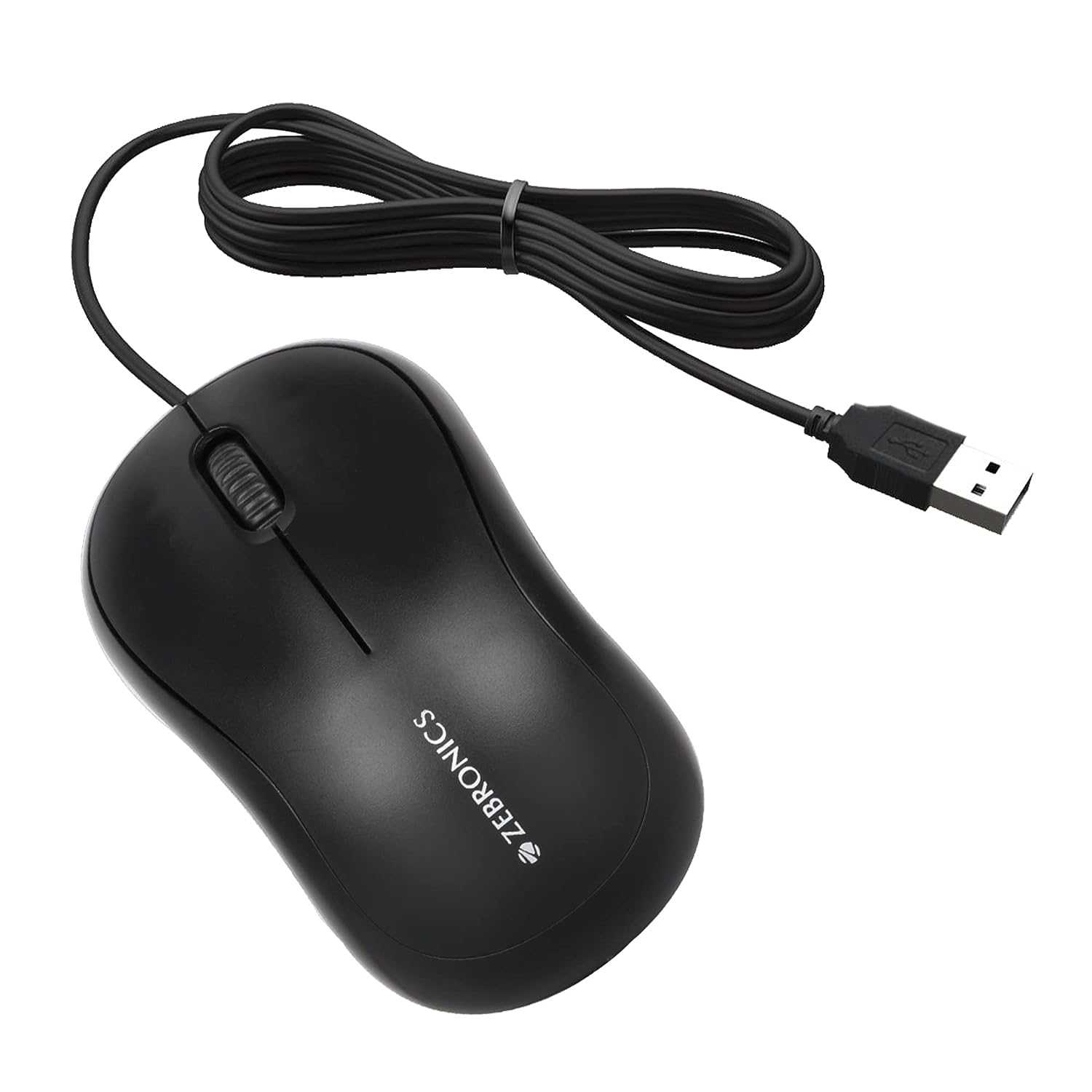 ZEBRONICS Zeb-Comfort Wired USB Mouse, 3-Button, 1000 DPI Optical Sensor, Plug & Play, for Windows/Mac, Black