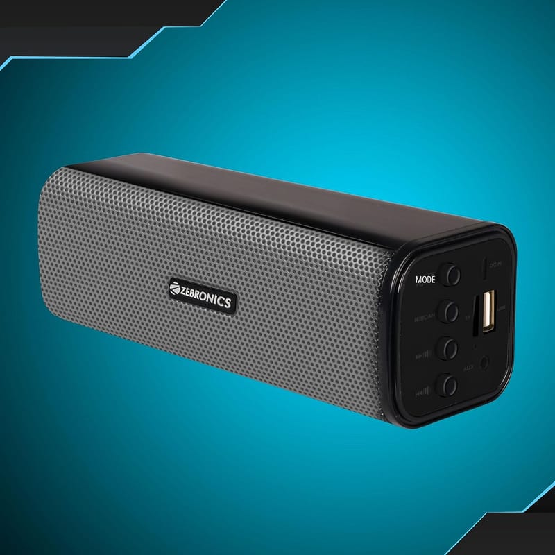 ZEBRONICS Zeb-VITA Wireless Bluetooth 10W Portable Bar Speaker with Supporting USB, SD Card, AUX, FM, TWS & Call Function. (Grey)