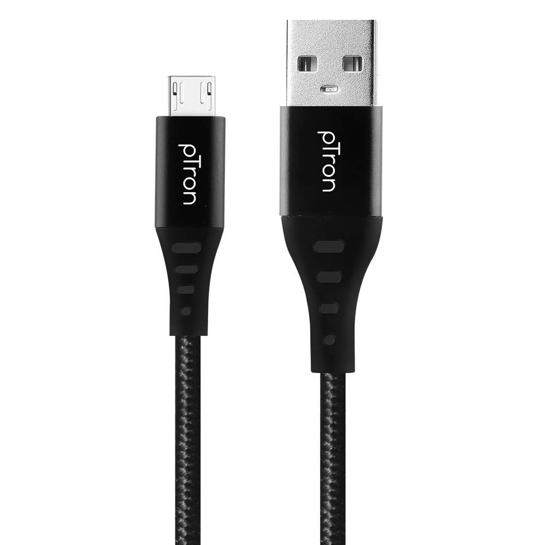 Ptron Solero TB301 3A Type-C Data & Fast Charging Cable, Made in India, 480Mbps Data Sync, Strong & Durable 1.5-Meter Nylon Braided USB Cable for Type-C Devices (Black)