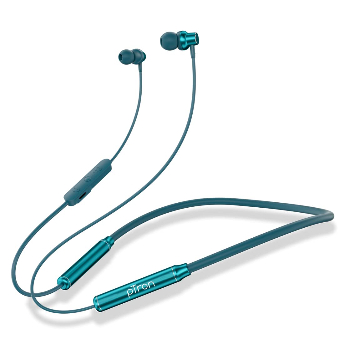 Ptron Tangent Urban with 60Hrs Playtime, ENC Wireless Bluetooth 5.3 Headphones, Low Latency Gaming, Punchy Bass, in-Ear Wireless Earphones with Mic, Type-C Charging, IPX4 & Voice Assistance (Green)