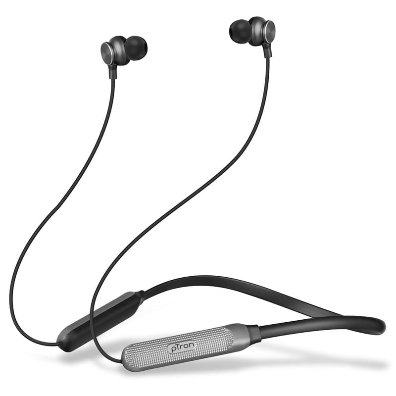 Ptron Tangent Duo Made in India Bluetooth 5.2 Wireless in-Ear Earphones with Mic, 24Hrs Playback, 13mm Drivers, Punchy Bass, Fast Charging, Voice Assistant, IPX4 & in-line Controls (Black & Grey)