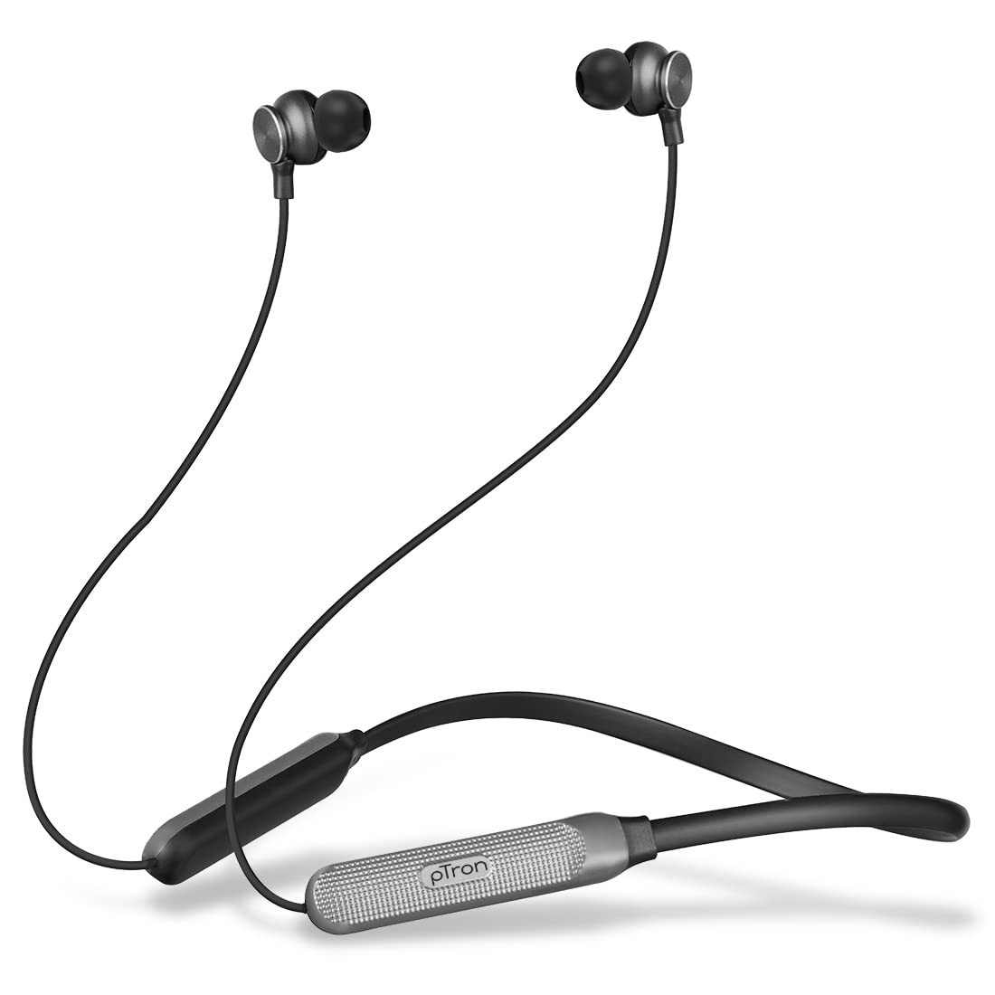 Ptron Tangent Duo Made in India Bluetooth 5.2 Wireless in-Ear Earphones with Mic, 24Hrs Playback, 13mm Drivers, Punchy Bass, Fast Charging, Voice Assistant, IPX4 & in-line Controls (Black & Grey)