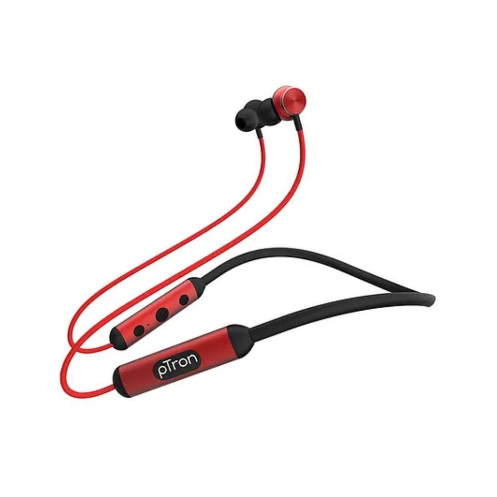 Ptron InTunes Ultima Water Resistant Wireless Headphones - Black & Red