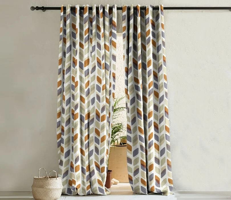 Elegant Floral Print Room Darkning, Light Filtering Curtain Set Of 2