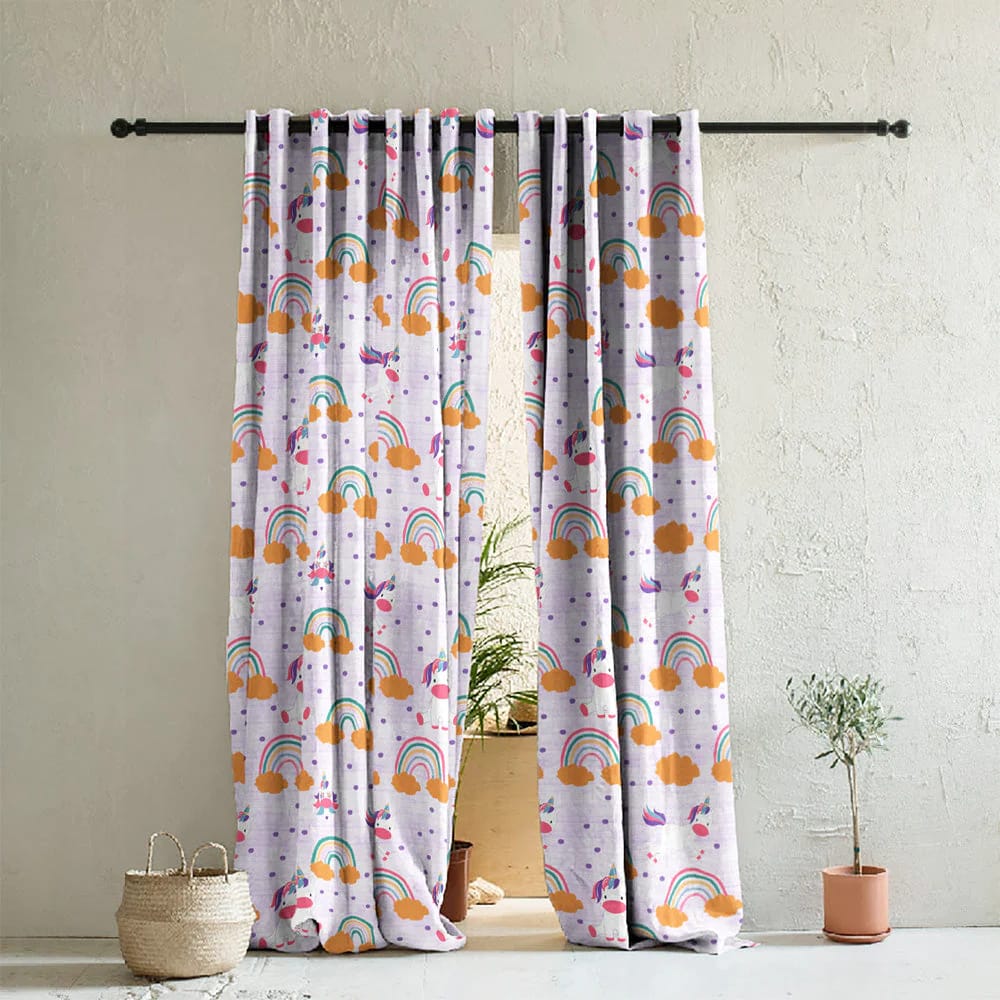 Elegant Floral Print Room Darkning, Light Filtering Curtain Set Of 2