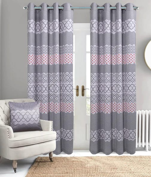 Elegant Floral Print Room Darkning, Light Filtering Curtain Set Of 2