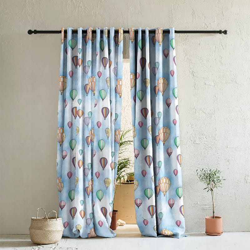 Elegant Floral Print Room Darkning, Light Filtering Curtain Set Of 2