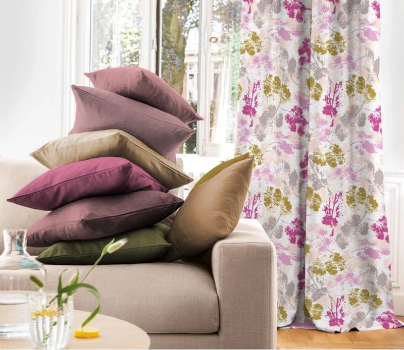 Elegant Floral Print Room Darkning, Light Filtering Curtain Set Of 2