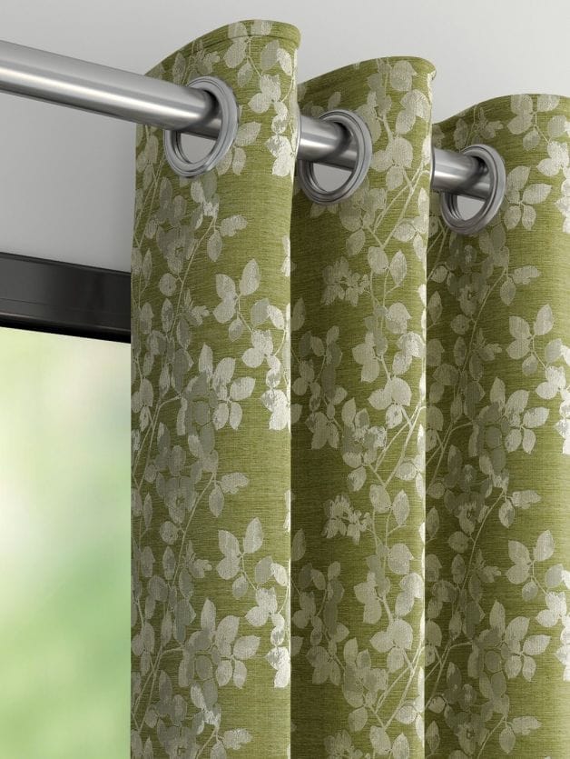 Elegant Floral Print Room Darkning, Light Filtering Curtain Set Of 2