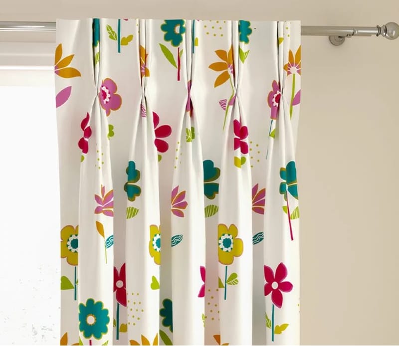 Elegant Floral Print Room Darkning, Light Filtering Curtain Set Of 2