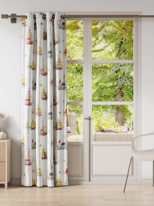 Elegant Floral Print Room Darkning, Light Filtering Curtain Set Of 2