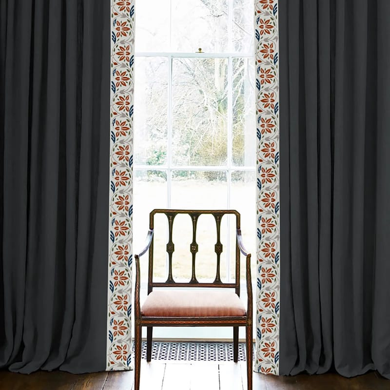 Elegant Floral Print Room Darkning, Light Filtering Curtain Set Of 2