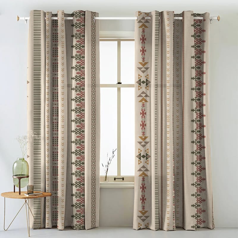 Elegant Floral Print Room Darkning, Light Filtering Curtain Set Of 2