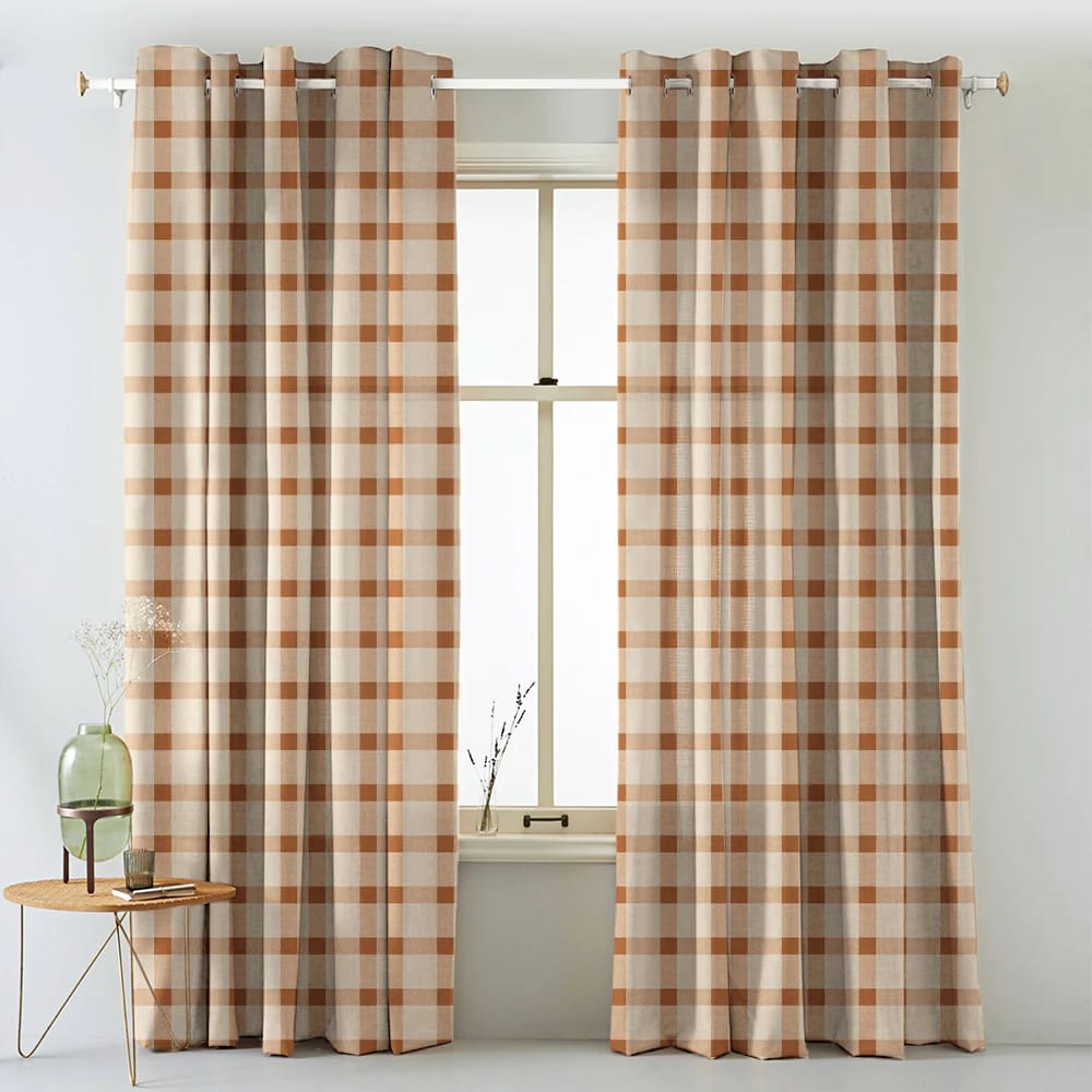 Elegant Floral Print Room Darkning, Light Filtering Curtain Set Of 2