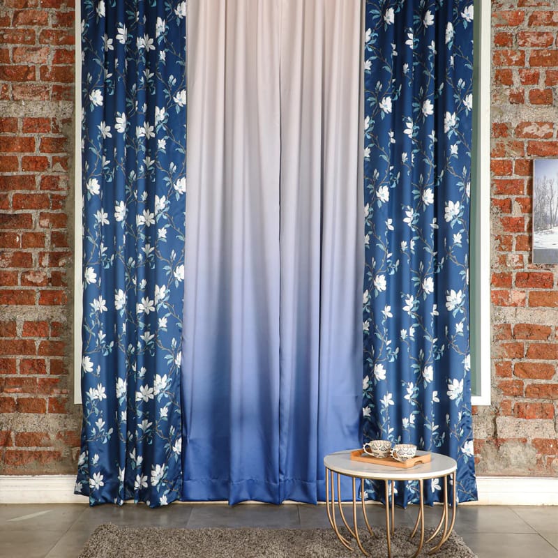 Elegant Floral Print Room Darkning, Light Filtering Curtain Set Of 1