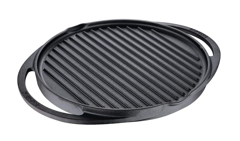 Bergner Elements Pre-Seasoned Cast Iron Grill Pan, 30cm, Induction Friendly (Olive Green)