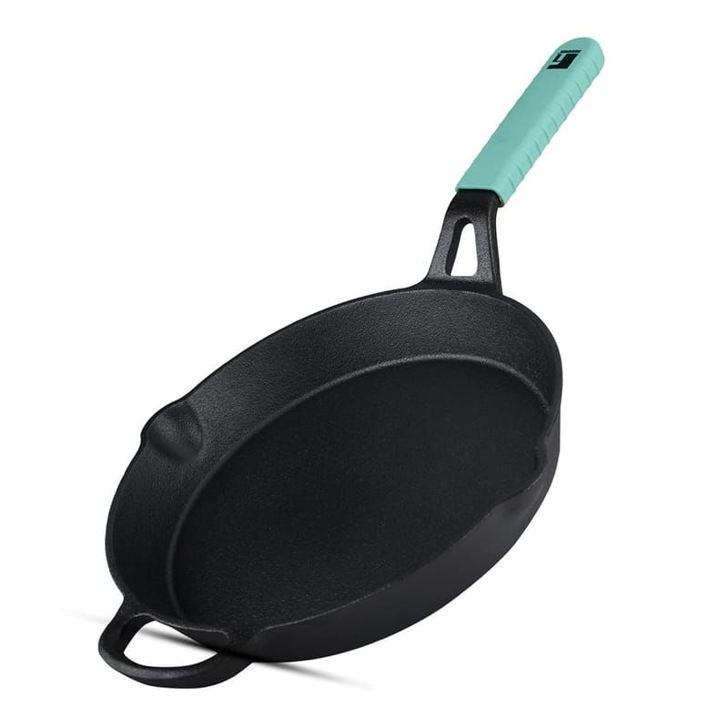 Bergner Elements Pre-Seasoned Cast Iron Frypan, 26 cm, Induction Friendly, Black