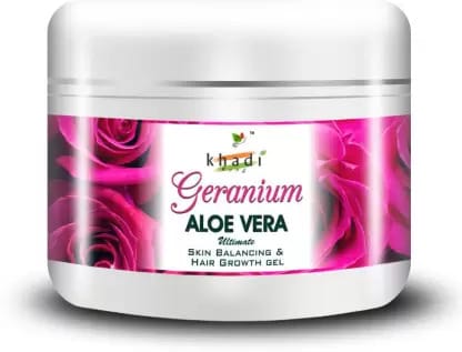 Khadi Rang Geranium Aloe Vera Gel Skin Balancing & Hair Growth Gel (100gm)