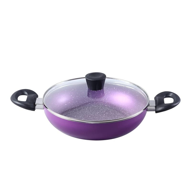 Wonderchef Tivoli Kadhai 24 Cm Diameter with Lid 2 L Capacity (Aluminium, Non-Stick, Induction Bottom)