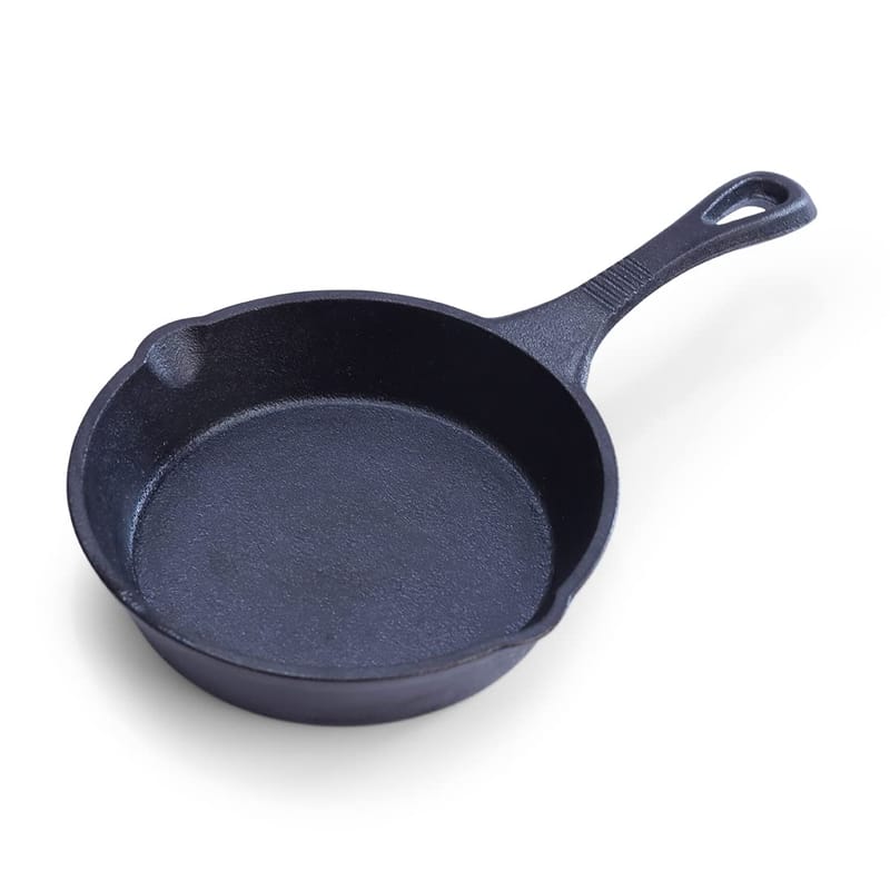 Wonderchef Forza Pre Seasoned 15 cm Cast Iron Fry Pan | with Lifetime Exchange Warranty | Black