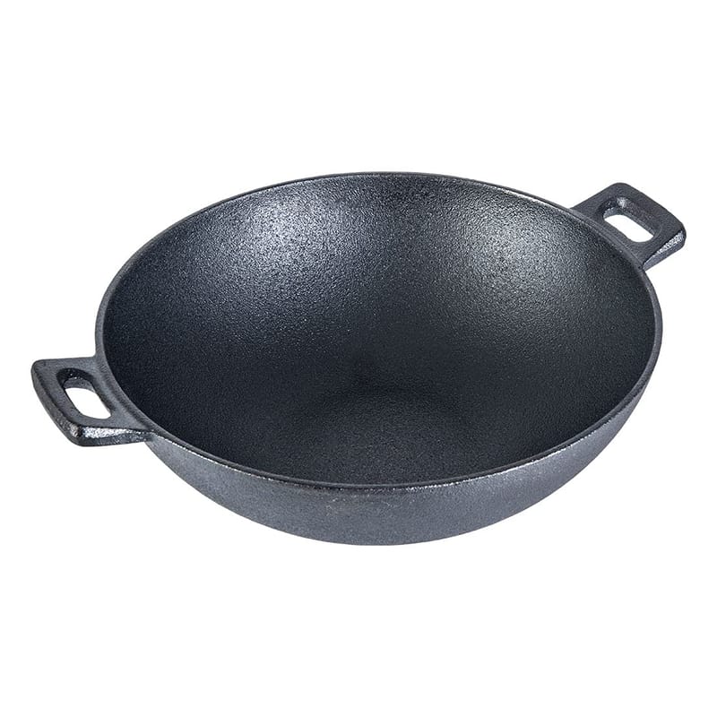 Wonderchef Forza 24 cm Cast-Iron Kadhai, Pre-Seasoned Cookware, Induction Friendly, 1.9L, 3.8mm