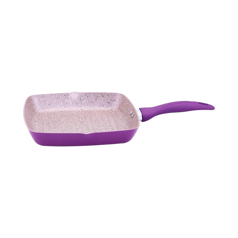 Wonderchef Royal Velvet 20cm Grill Pan | Soft-Touch Handles |Non ? Toxic I Virgin Aluminium| 3 mm Thick | 2 Year Warranty | Purple