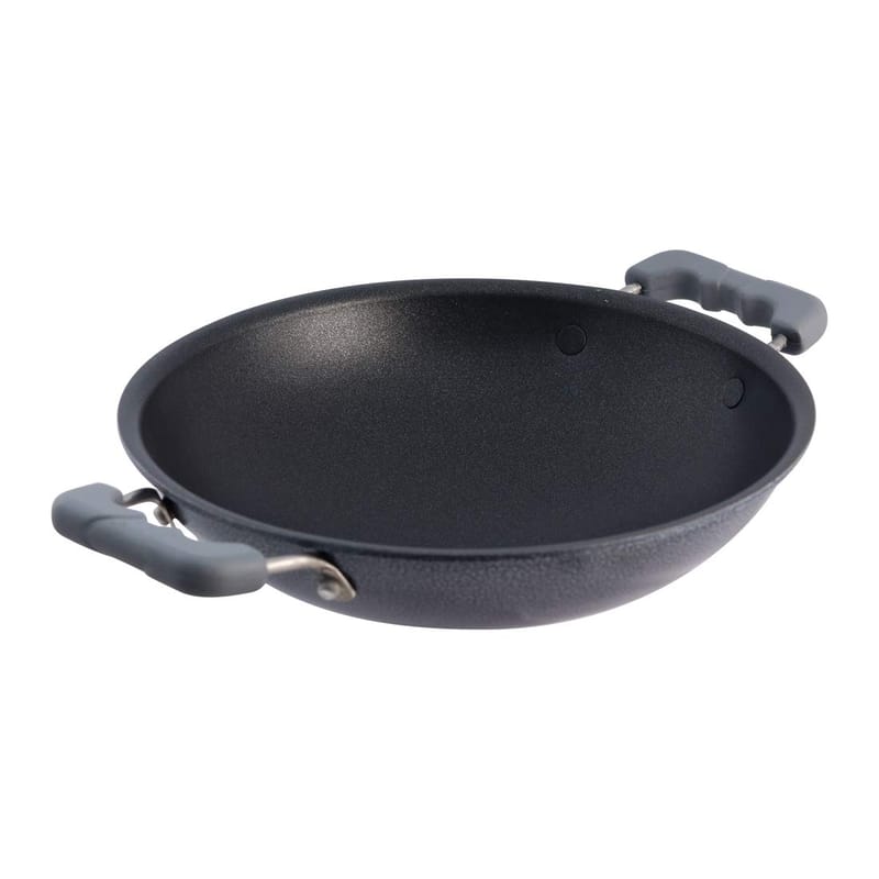 Wonderchef Appachetty Breakfast Pan with Lid | Nonstick Cookware | Appachatty | Chetty Pan | Appam Patra | Round Bottom Kadai | 3mm Thick | Black 22 cm | 1 Year Warranty